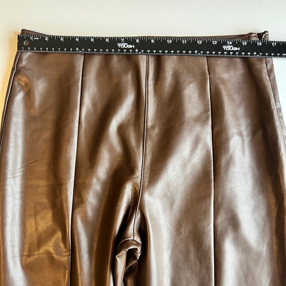Abercrombie & Fitch Vegan Leather Pants - Brown Flare - Picture 9 of 11